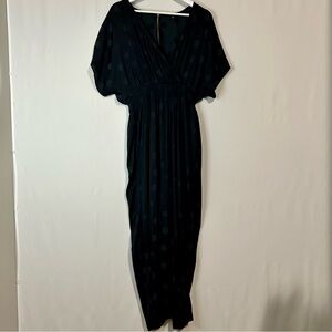 Madewell Women’s Wrap Front Smock Waist Jumpsuit in Dot Jacquard Black Med EUC